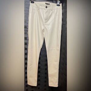 Shinestar Cream Leatherette Pants